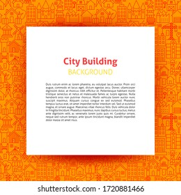 City Building Paper Template. Vector Illustration of Outline Design.