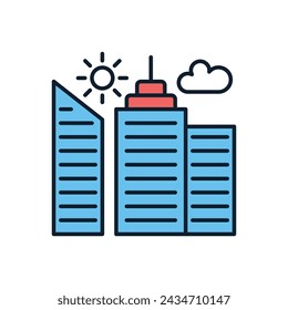 City Building related vector icon. Isolated on white background. Vector illustration