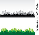 City building silhouette. Cityscape background vector 