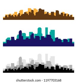 City building silhouette. Cityscape background vector 