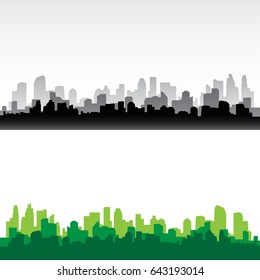 City building silhouette. Cityscape background vector 