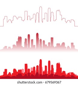 City building silhouette. Cityscape background vector