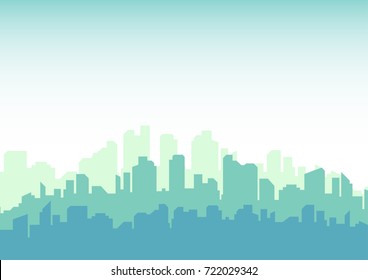 City building silhouette. Cityscape background. Vector illustration