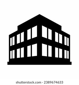 City building silhouette vector. Building silhouette can be used as icon, symbol or sign. Building icon vector for design of city, town or apartment