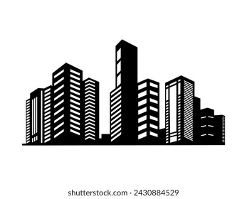 Stadt Gebäude Silhouette Vektor-Illustration