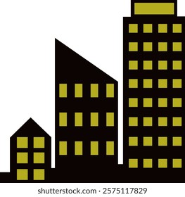 City Building Silhouette Vector Illustration