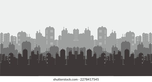 City building silhouette vector image illustrations