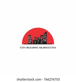 city building silhouettes vector logo