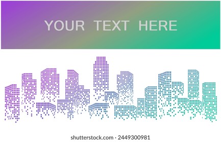City building skyscraper background with text.