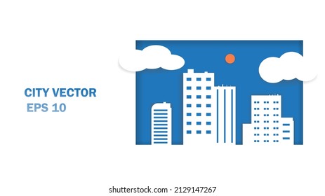 city building skyscrapper in flat illustration vector, urban cityscape with space design for background