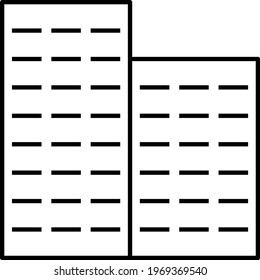 City building thin line icon
