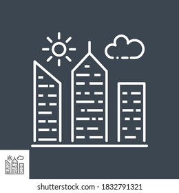 City Building Thin Line Vector Icon