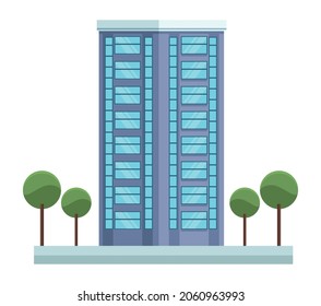 Stadtgebäude und Baumsymbol
