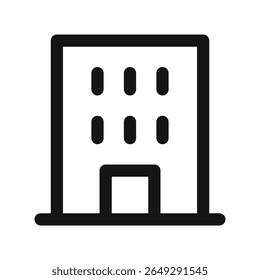 City building UI icon, office building simple line user interface vector symbol with editable stroke