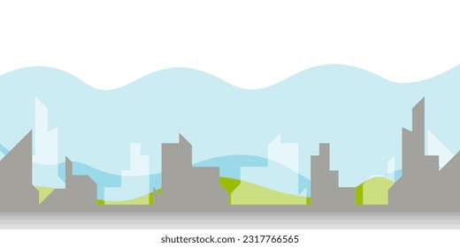 Antecedentes vectoriales de construcción de ciudades para concepto corporativo, plantilla, afiche, folleto, sitio web, diseño de volante. Ilustración del vector