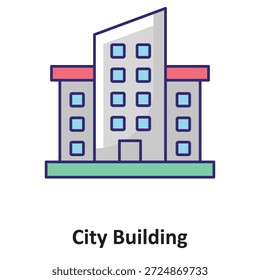 Icono del Vector del edificio de la ciudad que puede modificar o editar fácilmente

