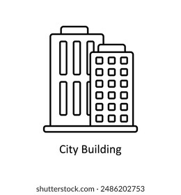 City Building vector outline Design illustration. Symbol on White background EPS 10 File 