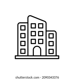 City Building vector outline icon for web isolated on white background EPS 10 file