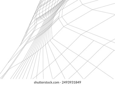 City buildings 3d illustration on white background