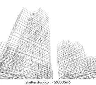 city buildings architectural drawing
