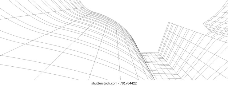 city buildings, architectural vector illustration