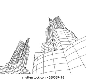 City Buildings Architecture Background Stock Vector (Royalty Free ...