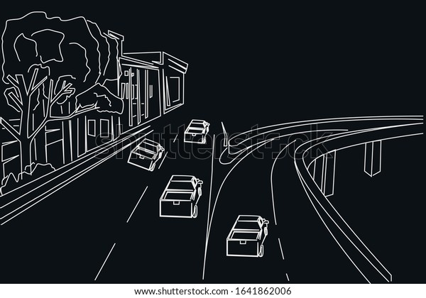 THE CITY WITH THE\
BUILDINGS AND CAR DRAWING