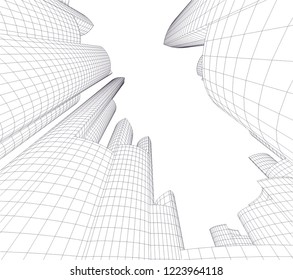 City buildings, conceptual architectural design