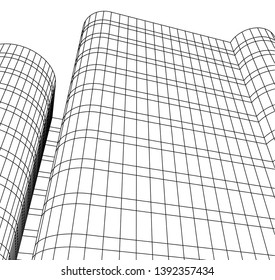 City buildings, conceptual architectural design