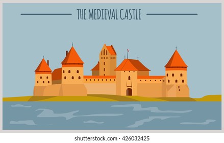 City buildings graphic template. Lithuania. Vector illustration