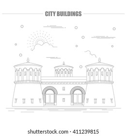 City buildings graphic template. Luxembourg. Vector illustration