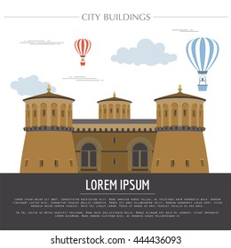 City buildings graphic template. Luxembourg. Vector illustration