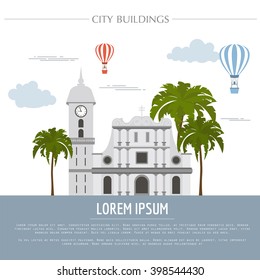 City buildings graphic template. Venezuela. Vector illustration