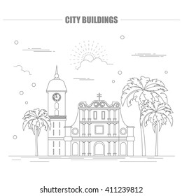 City buildings graphic template. Venezuela. Vector illustration