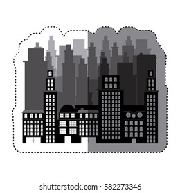 city buildings icon image, vector illustration design
