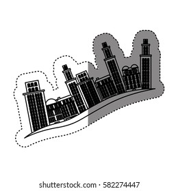 city buildings icon image, vector illustration design