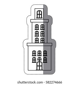 city buildings icon image, vector illustration design