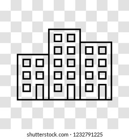 City buildings. Icon on transparent background. Vector illustration