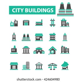 city buildings icons
