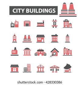 city buildings icons
