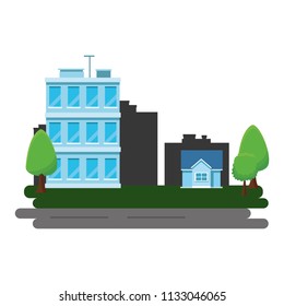 City buildings isolated
