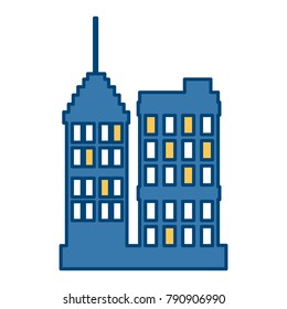 City buildings isolated