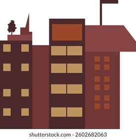 
City Buildings Landscape Illustration Set