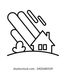 City buildings line icon. Office building, apartment house, business area. Urban life concept. Can be used for topics like town, big city, architecture or logo