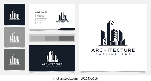 City Buildings Logo Black White And Business Card