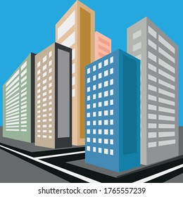 City Buildings Perspective Vector Stock Vector (royalty Free 