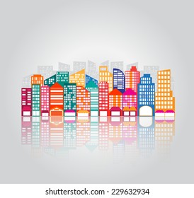 City buildings  Reflections design