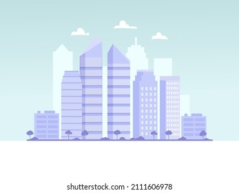 City buildings silhouette. Cityscape skyline business background vector Illustration. Urban landscape