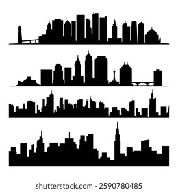 City Buildings Silhouette Vector Illustration