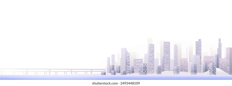 City buildings skyline modern architecture cityscape background horizontal. Urban silhouette landscape of modern city. Panorama in flat style. Cityscape, vector illustration